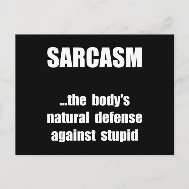 Sarcasm Defense Postcard (Front)
