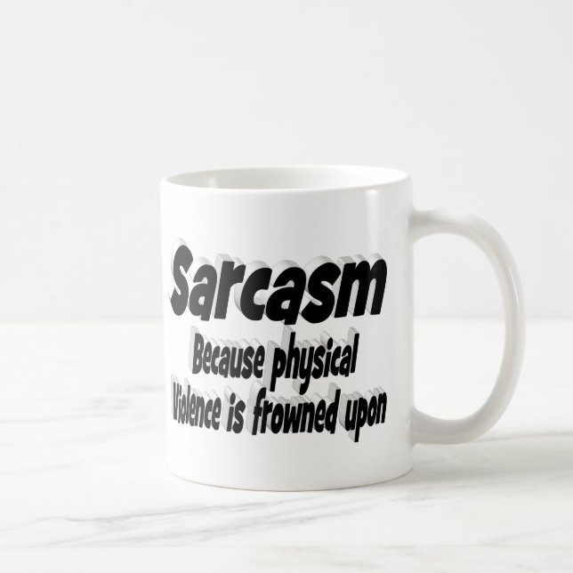 Sarcasm funny quote black typography coffee mug (Right)