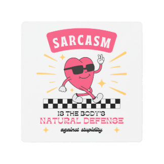 sarcasm heart defense metal print