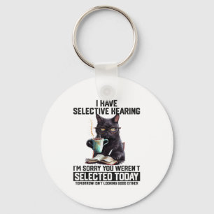 Sarcasm Humor Saying Cat Gift For Mens Womens Funn Keychain