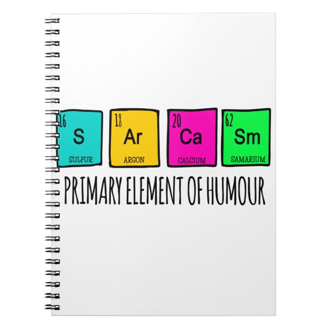 Sarcasm Primary Elements Of Humor Science Notebook (Front)