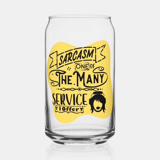 sarcasm quote  can glass (Front)