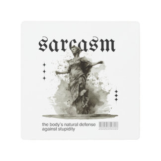 sarcasm statue metal print
