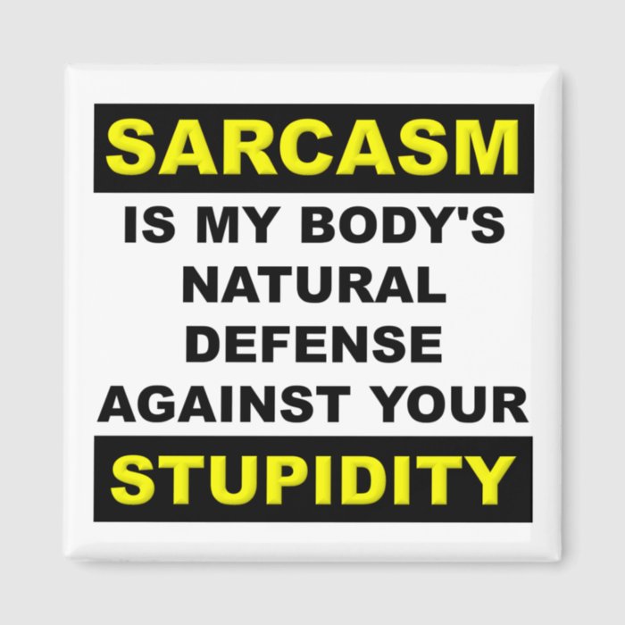 Sarcasm Stupidity Defense Fridge Magnet Funny