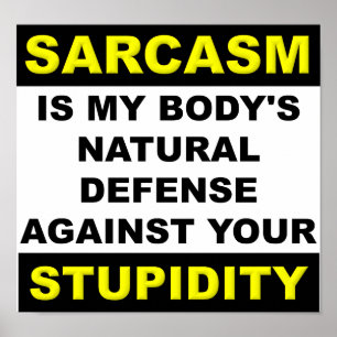Sarcasm Stupidity Defense Poster Sign Funny
