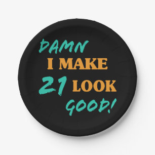 Sarcastic 21st Birthday Attitude Paper Plates