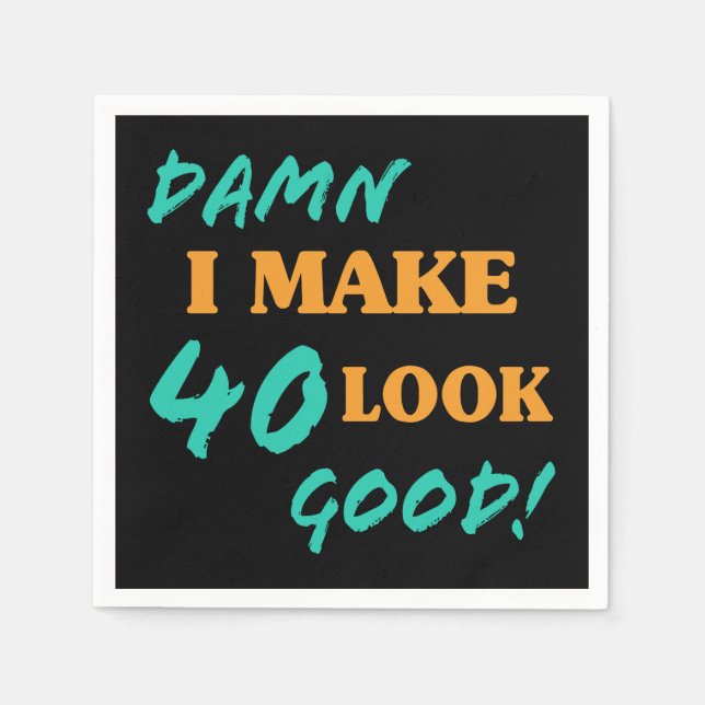 Sarcastic 40th Birthday Attitude Napkins (Front)