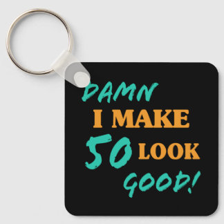 Sarcastic 50th Birthday Attitude Keychain