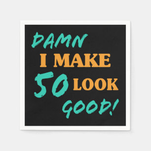 Sarcastic 50th Birthday Attitude Napkins