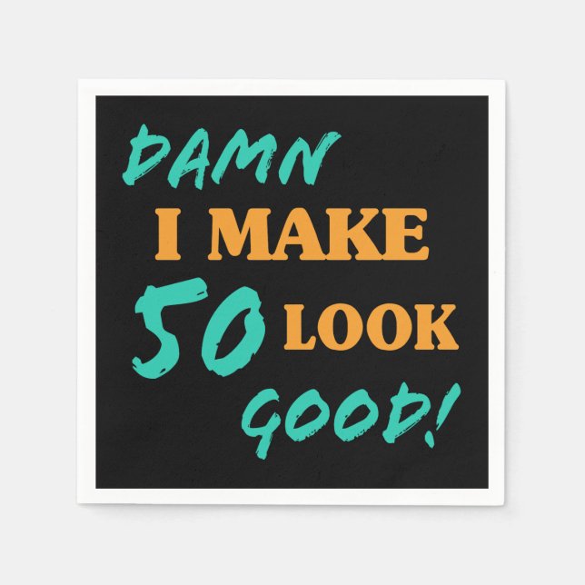 Sarcastic 50th Birthday Attitude Napkins (Front)