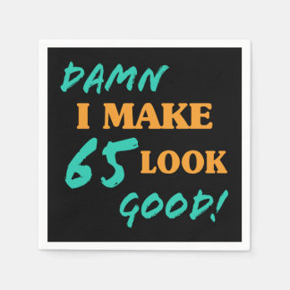 Sarcastic 65th Birthday Attitude Napkins