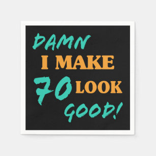 Sarcastic 70th Birthday Attitude Napkins