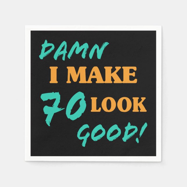 Sarcastic 70th Birthday Attitude Napkins (Front)