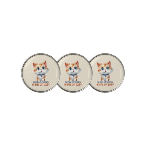 Sarcastic And Cute Cat 2 Golf Ball Marker