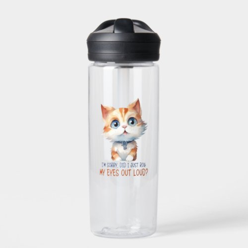 Sarcastic And Cute Cat 2 Water Bottle