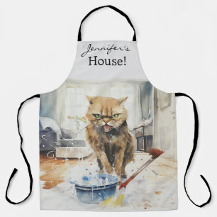 Sarcastic Angry Cat All-Over Print Apron
