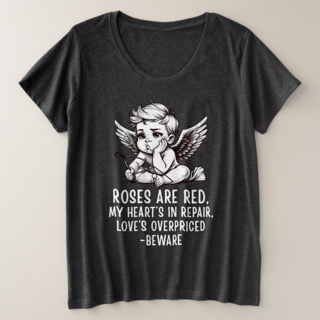 Sarcastic Anti-Valentine Cupid T-Shirt (Design Front)