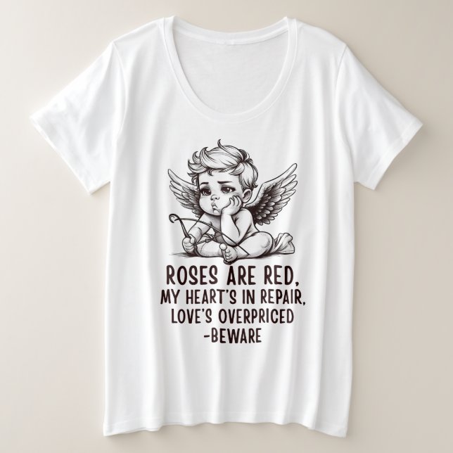 Sarcastic Anti-Valentine Cupid T-Shirt (Design Front)