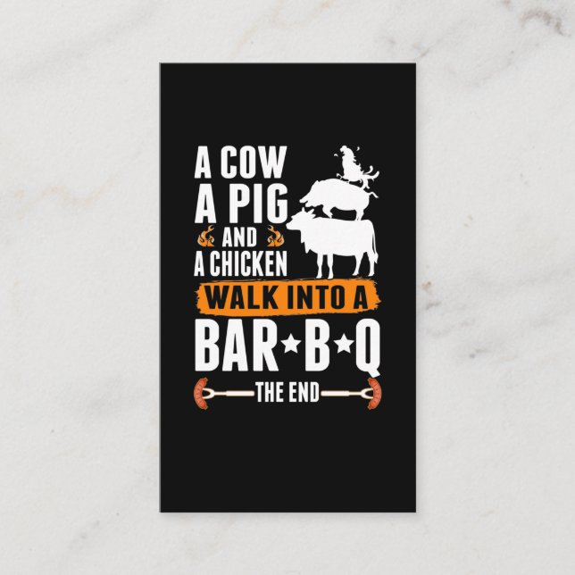 Sarcastic Barbecue Humor Meat Lover Grilling Funny Business Card (Front)