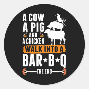 Sarcastic Barbecue Humor Meat Lover Grilling Funny Classic Round Sticker