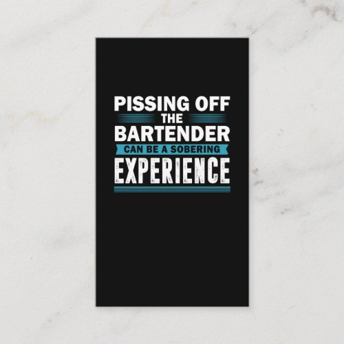 Sarcastic Bartender Alcohol Mixer Barkeeper Jokes Business Card