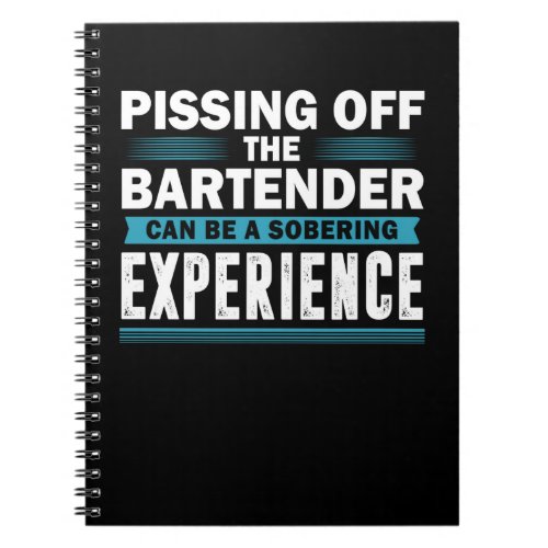 Sarcastic Bartender Alcohol Mixer Barkeeper Jokes Notebook