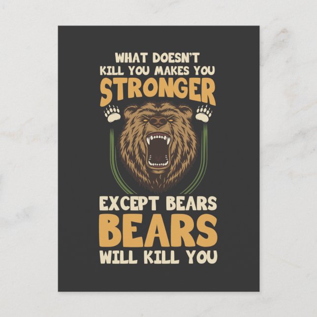 Sarcastic Bear Humor Scout Camper Joke Postcard (Front)