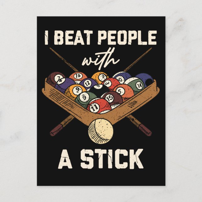 Sarcastic Billiard 8 Ball Humor Pool Postcard (Front)