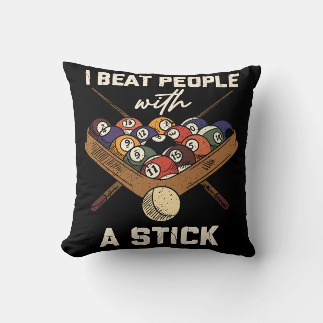 Sarcastic Billiard 8 Ball Humor Pool Throw Pillow (Front)