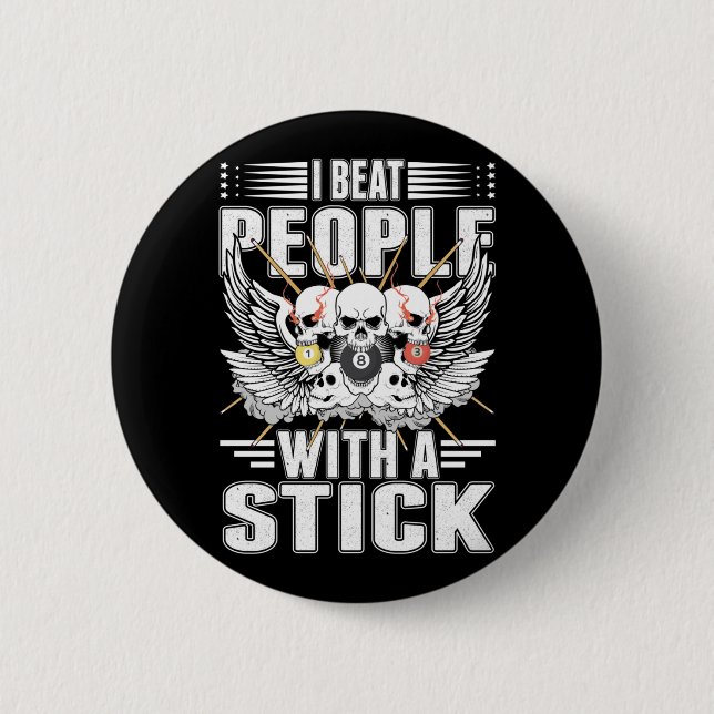 Sarcastic Billiard Snooker Cue Sports Pool Player Button (Front)