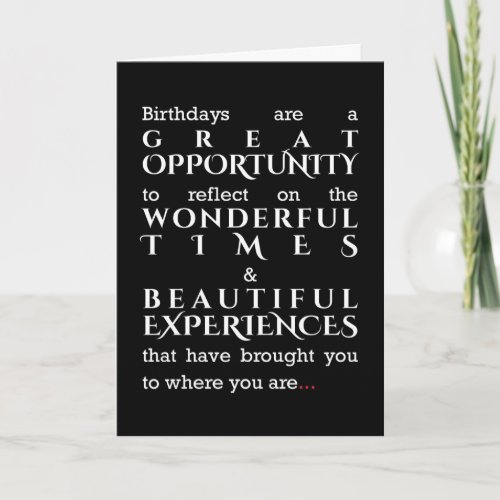 Sarcastic birthday card - Nothing to reflect