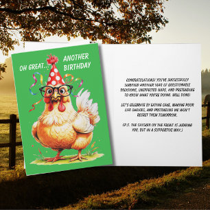 Sarcastic Birthday Humor with a Chicken Card