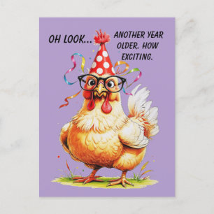 Sarcastic Birthday Humor with Judgy Chicken Postcard