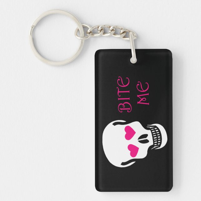 Sarcastic Bite Me (Skull) Keychain (Front)