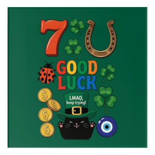 Sarcastic black cat  and Lucky charms Acrylic Print