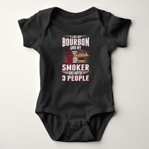 Sarcastic Bourbon and BBQ Lover Funny Barbecue Baby Bodysuit