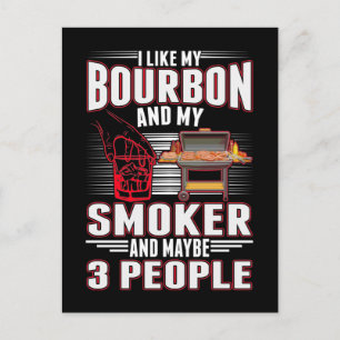Sarcastic Bourbon and BBQ Lover Funny Barbecue Postcard