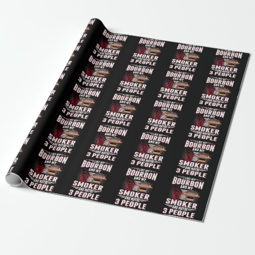Sarcastic Bourbon and BBQ Lover Funny Barbecue Wrapping Paper