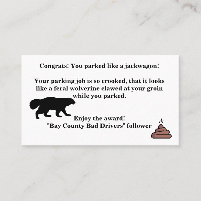 Sarcastic Calling Card (Front)