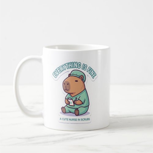 Sarcastic Capybara Nurse Coffee Mug
