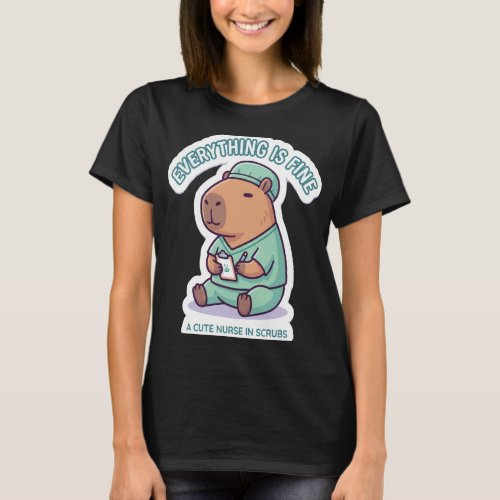 Sarcastic Capybara Nurse T-Shirt