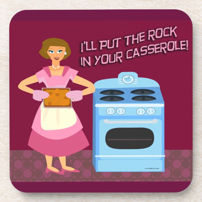 Sarcastic Casserole Housewife Beverage Coaster (Front)