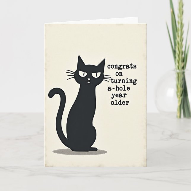 Sarcastic Cat Birthday Card (Front)