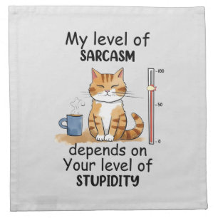 Sarcastic Cat – Funny Orange Art Cloth Napkin