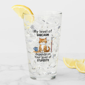 Sarcastic Cat – Funny Orange Art Glass