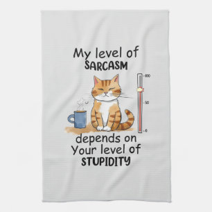 Sarcastic Cat – Funny Orange Art Kitchen Towel