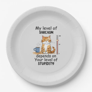 Sarcastic Cat – Funny Orange Art Paper Plates