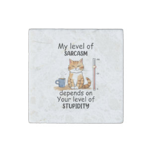 Sarcastic Cat – Funny Orange Art Stone Magnet
