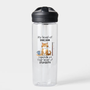 Sarcastic Cat – Funny Orange Art Water Bottle