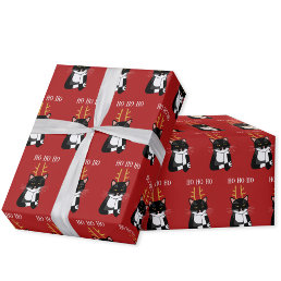 Sarcastic Cat Holiday Red Wrapping Paper